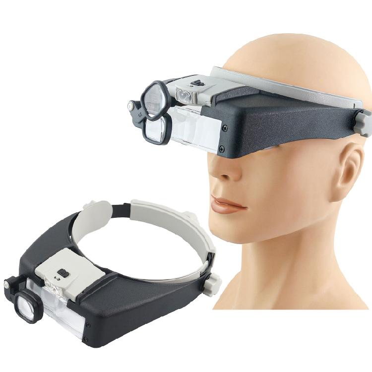 LED Headband Magnifier Hands Free Magnifying Glasses For Jewelry Loupe Watch