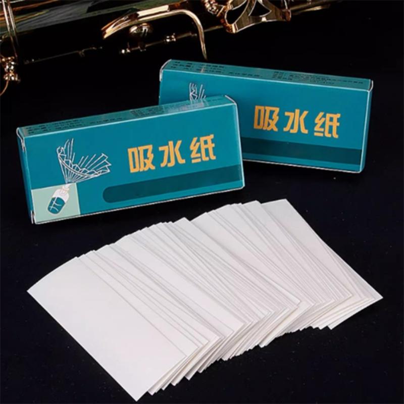 100pcs Flute Saxophone Clarinet Button Absorbent Paper Clean Care Sheet Paper