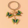 Delicate Enamel Sequin Butterfly Keychain for Women Girls Key Ring Pendant Handbag Accessories DIY Handmade Jewelry Gifts