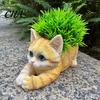 Indoor Outdoor Gardening Decor Creative Resin Cat Planter, Cute Lying Flower Pot for Garden Planter Yard, Adorable Animal Plant Holder, Home Desk Gift