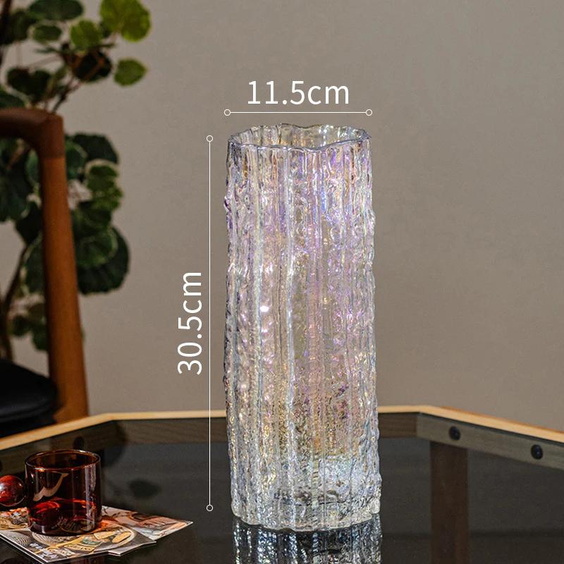 Vase Ornament Living Room Flower Arrangement Glass Transparent Light Luxury High-end Feeling Water Nourishment Lily Rose Hydropo