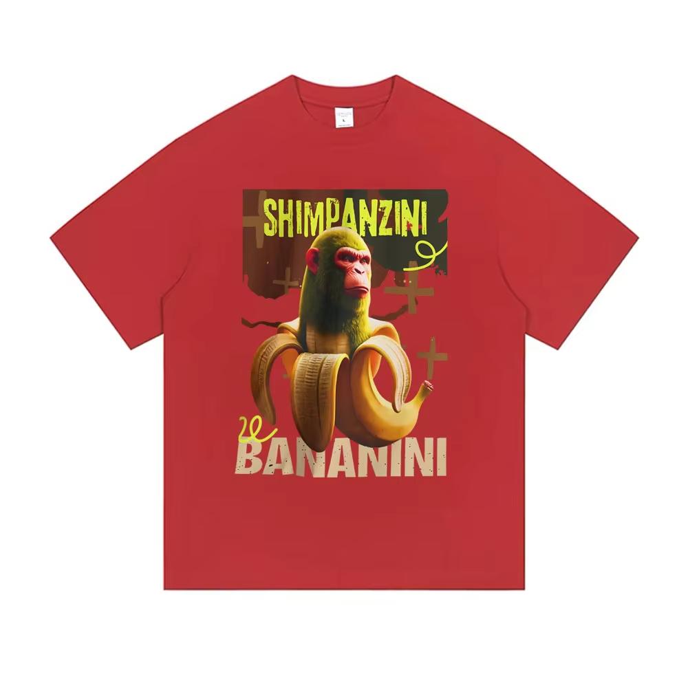 Shimpanzini Bananini Funny Banana Monkey Meme T-shirt Men's Women Casual Cotton Vintage T Shirts Male Fashion Humor Short Sleeve