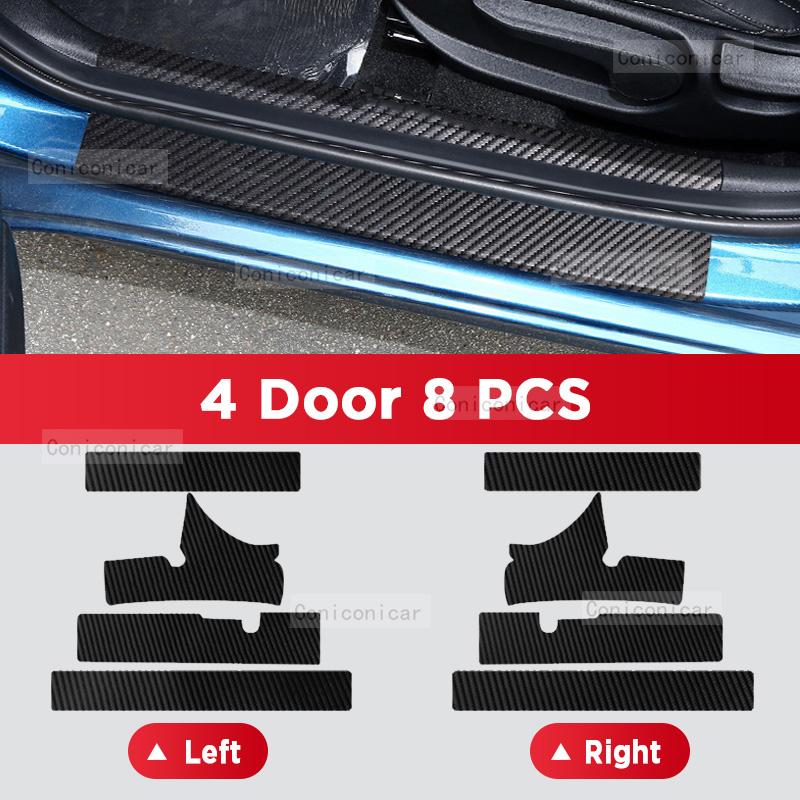 Car Carbon Fiber Door Sill Sticker For HYUNDAI ELANTRA 2021-2023 Threshold Pedal Anti-scratch Interior Decoration Accessories