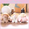 Pearl Decor Simulated Embroidered Flower Hat Cartoon Rabbit Plush Pendant Toy