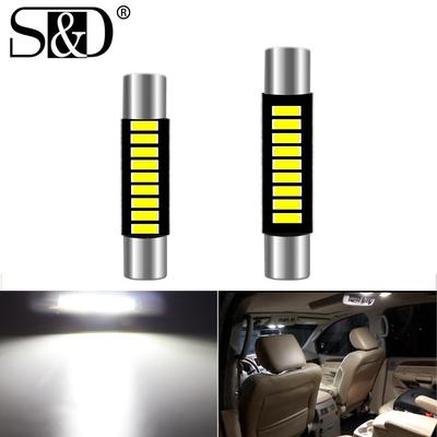 1Pc Error Free C5W C10W T6 LED Lampadina 6641 28mm 31mm 9SMD 4014 Auto Lettura Interna Festone Cupola Specchio di cortesia Luce Parasole Fusibile Lampada Auto