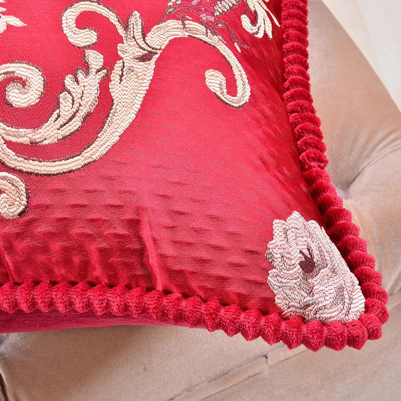Jacquard Floral Decorative Cushion Cover 48x48cm Sofa Home Bedroom Decor Classic Throw Pillowcase Chair Waist Covers