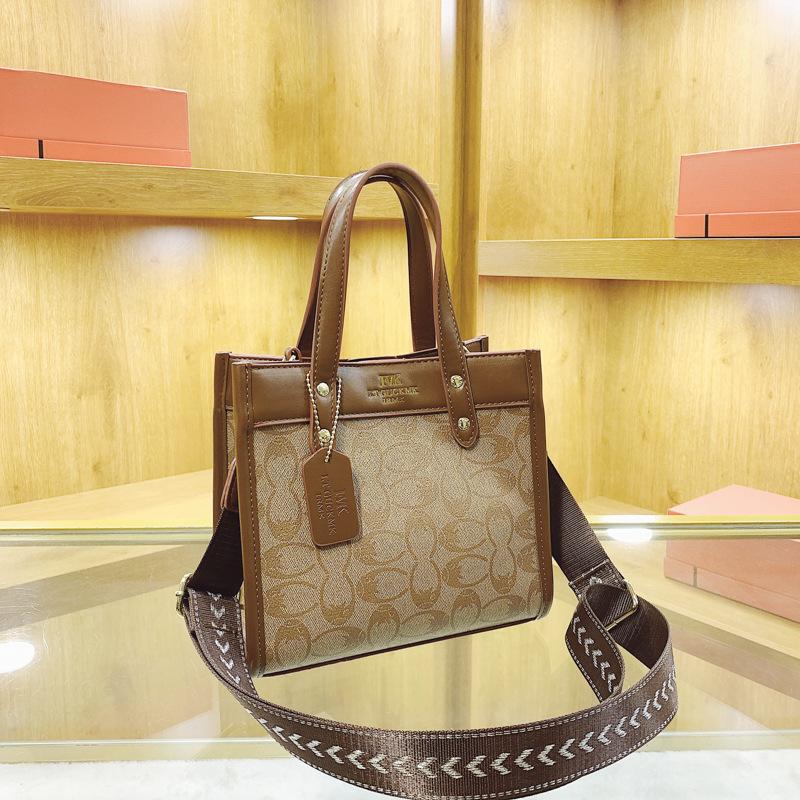 

Винтажная сумка-тоут с принтом, женская, 2025 год, новая, универсальная, широкополосная, на плечо, сумка-мессенджер, сумка-тоут, женская сумка коричневый