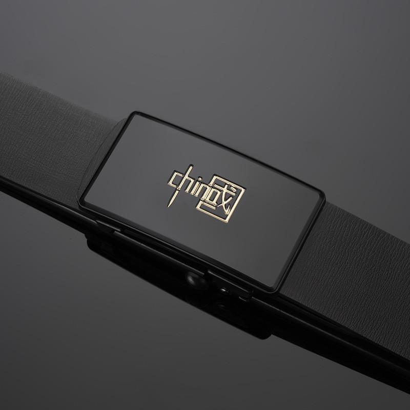 Real Leather Mens Dress Belt With Auto Buckle And Metal Closure For Formal Events