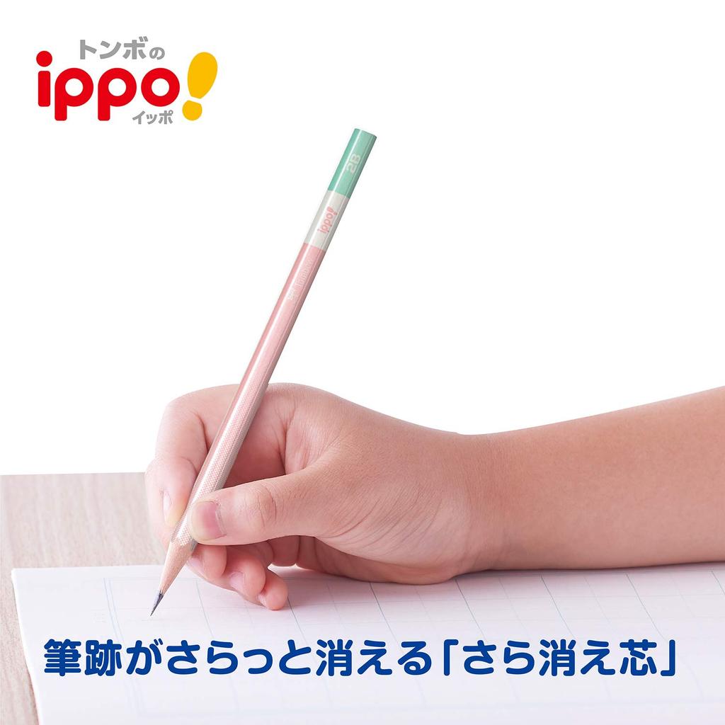 Tombow Ippo Erasable Writing Pencil 2B 6 Pieces Mono Learning Eraser Pink PPB-711B