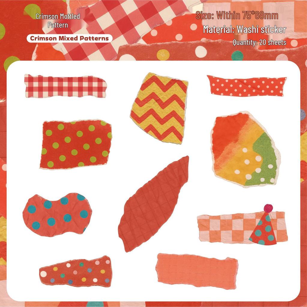 RetroStory Washi Tape Sticker Pack - Stripes, Polka Dots & Shapes for Journaling & Collage