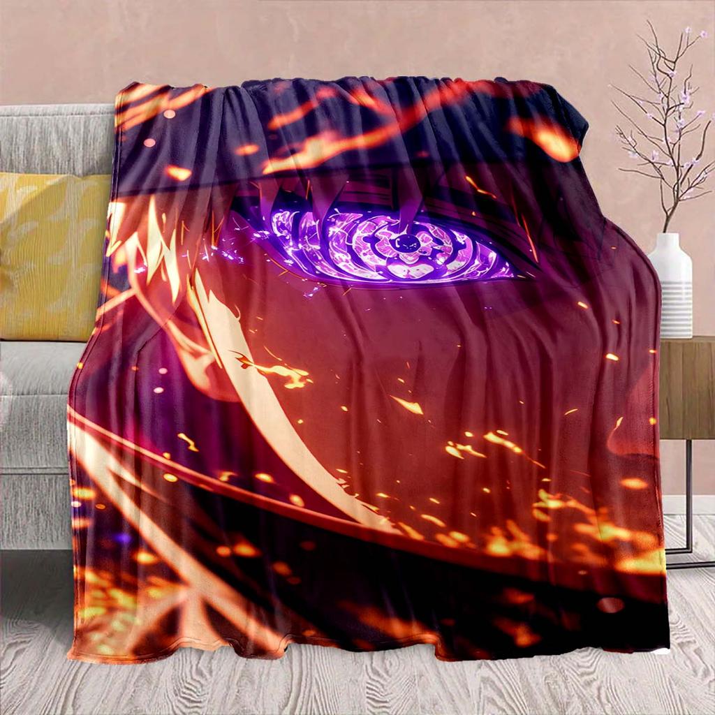 Naruto Anime Flanelldecke - Weich Warm Perfekt für Sofa, Bettwäsche Camping Reise Büro Heimdekor -QJY