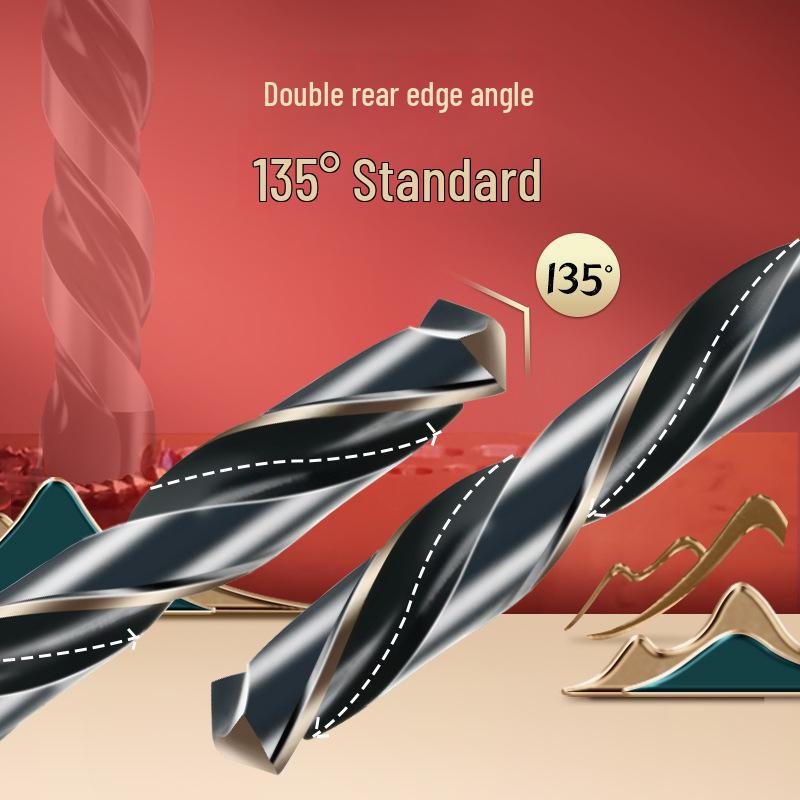 Tiangong High-Speed Steel Black & Yellow Twist Drill Set, 1-13mm - Stainless Steel Punch Drill Straight Shank