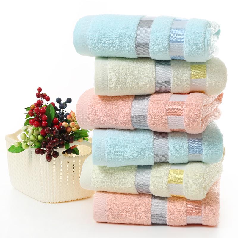 Ribbon Grid Large Cotton Bath Towel for Home