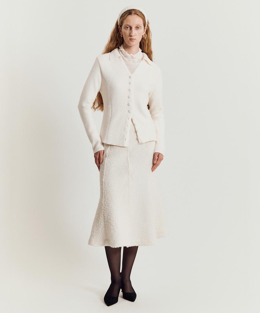 Meibeoyu Soline Tweed Skirt _ Ivory