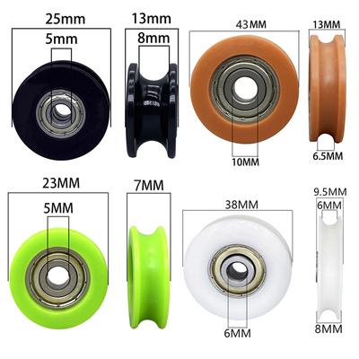 U-Groove Nylon Round Pulley Ball Bearing Wheels, Used For Door And Window, Shower Pulley, Drawer Sliding Door Diameter 23-43Mm