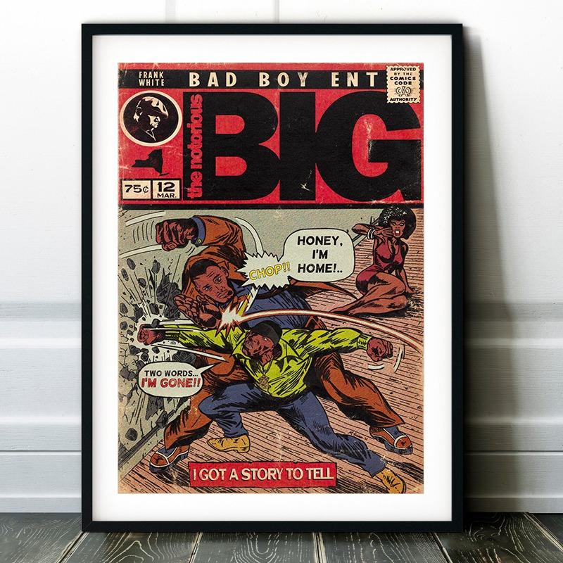 Rap Singer Vintage Comic Poster Kanye Mac Miller Weeknd Comic Canvas Prints Wall Decor Rap Pop Music Fans Home Room Art Decor