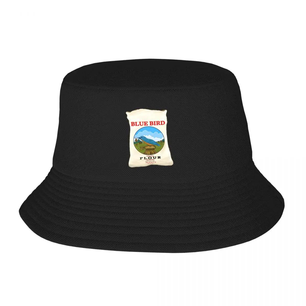 New Blue Bird Flour Bucket Hat Sunhat Streetwear Hiking Hat Unisexs Baseball Womens