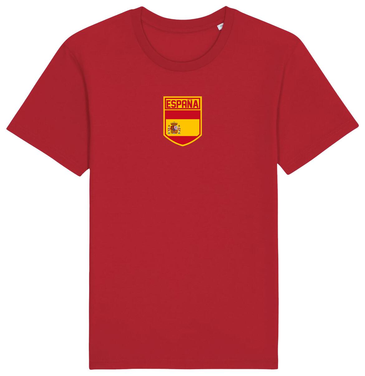 Espana Flag Badge T-Shirt Mens Womens Tees Top 2024, Adults Baby, Football Euro Shipping Spain L