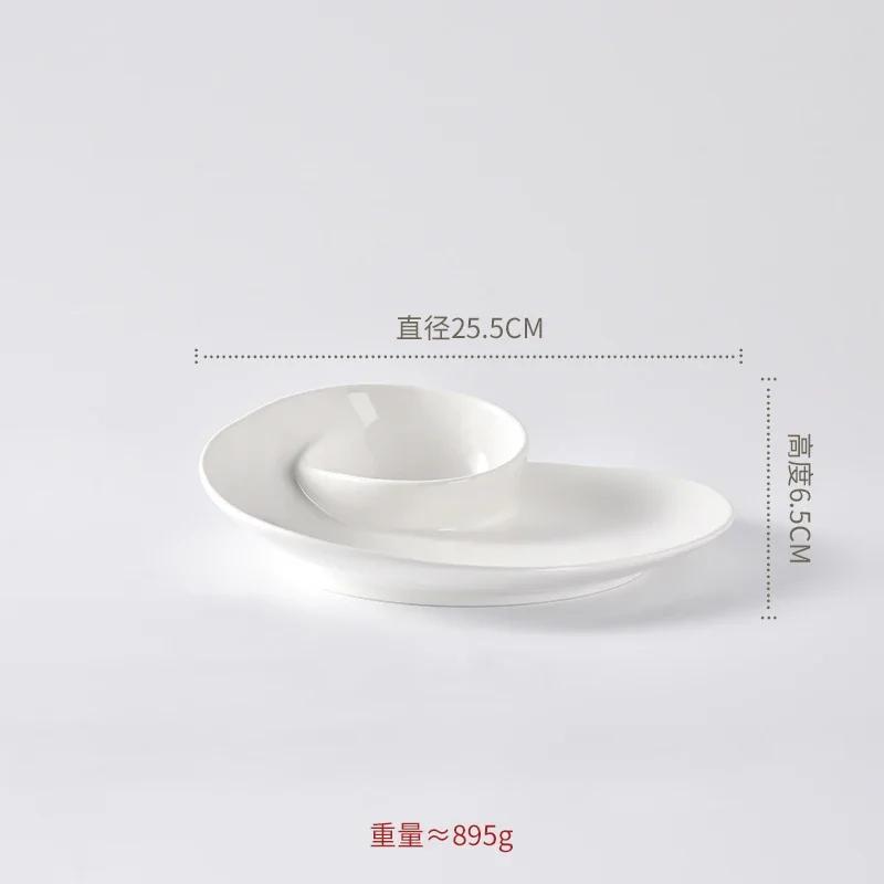 Irregular Ceramic Plate Snack Plate Dumpling Dish Dessert Dish Conch Shape Serving Plate Restaurant Molecular Cuisine Tableware