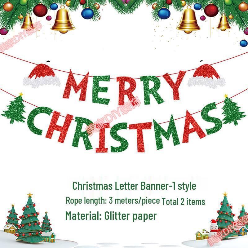 Christmas Theme Jewelry Store Decoration: Felt Garland & Tree Banner for Wall