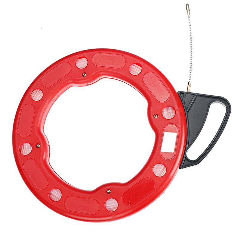4mm 15/20/25/30m Cable Puller Fish Tape Reel Puller Fiberglass Nylon Conduit Ducting Rodder Pulling Wire Cable Fishing Tool