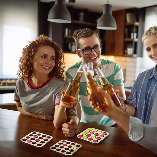 16-Slot Bottle Cap Organizer Wooden Beer Cap Display Stand Square Bottle Cap Coaster for Beer Cap Collection Home Decor Bar Display