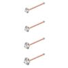 4/12PCS Stainless Steel Zircon Nose Piercing Stud Set L Shape Nose Ring Lot Twist Nose Ring Stud Bulk Body Piercing Nariz Pack