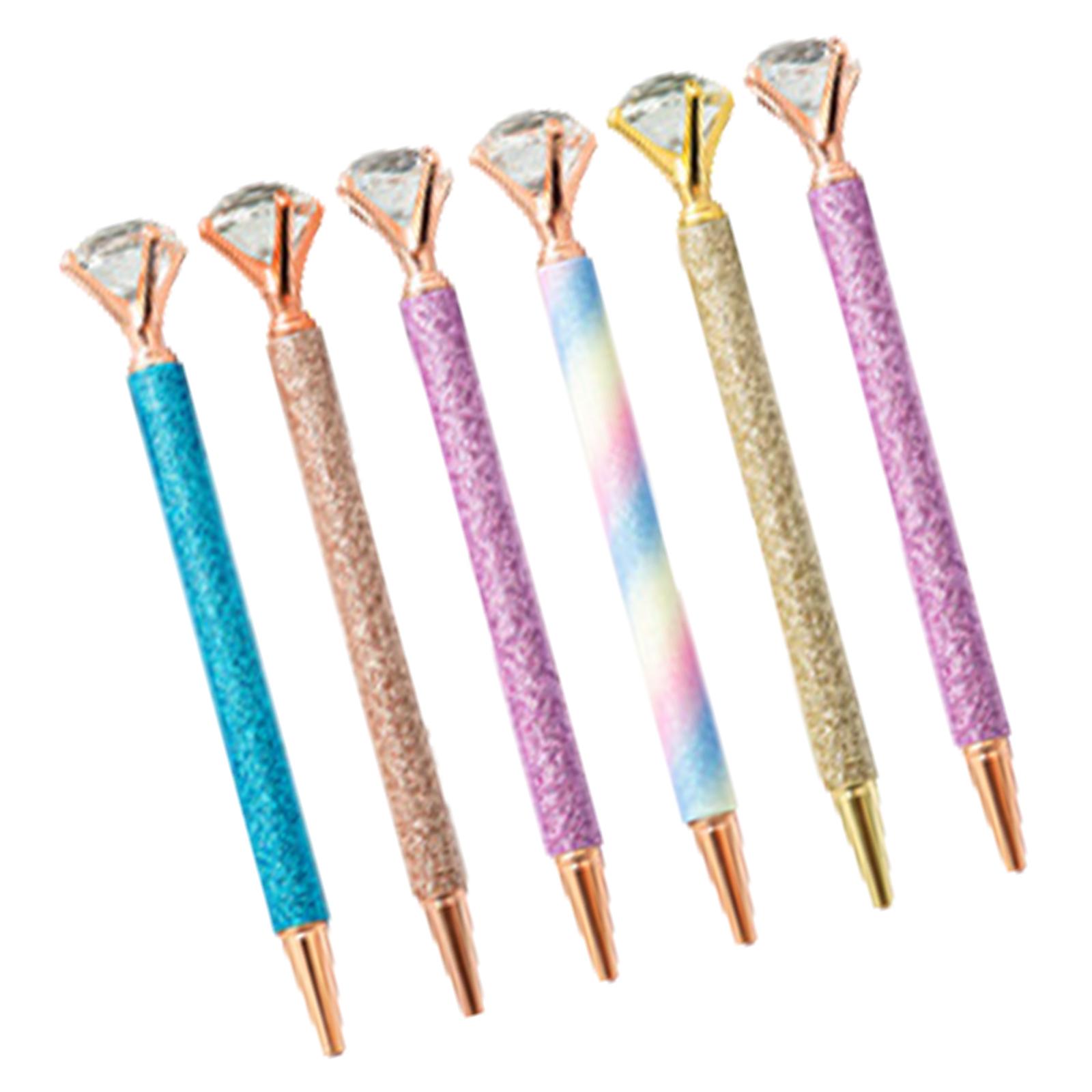 

6 шт. шариковая ручка с выдвижным держателем для бейджа, ручка с бисером и креплением для ремня для бейджа для учителя, медсестры, врача C