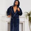 Unisex Hooded Flannel Bathrobes - Extra-Long, Plus-Size, Perfect for Autumn & Winter Lounging
