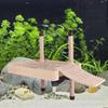 Wood Grain Turtle Platform Plastic Fish Tank Ornaments Brazilian Water Turtle