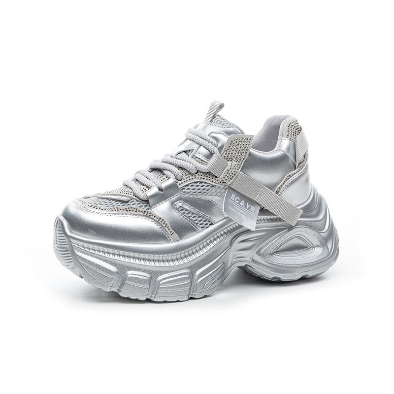 Dad Shoes Women's Summer 2025 New Internet Celebrity Fashion Inner Heightening Platform Soft Sole Muffin Sports and Leisure Women's Shoes