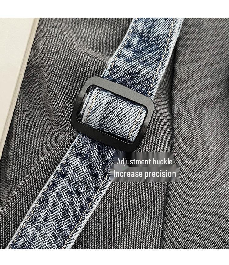 Borsa a Tracolla in Tela di Jeans Retrò Hong Kong - Unisex, Casual, Stile a Spalla Singola