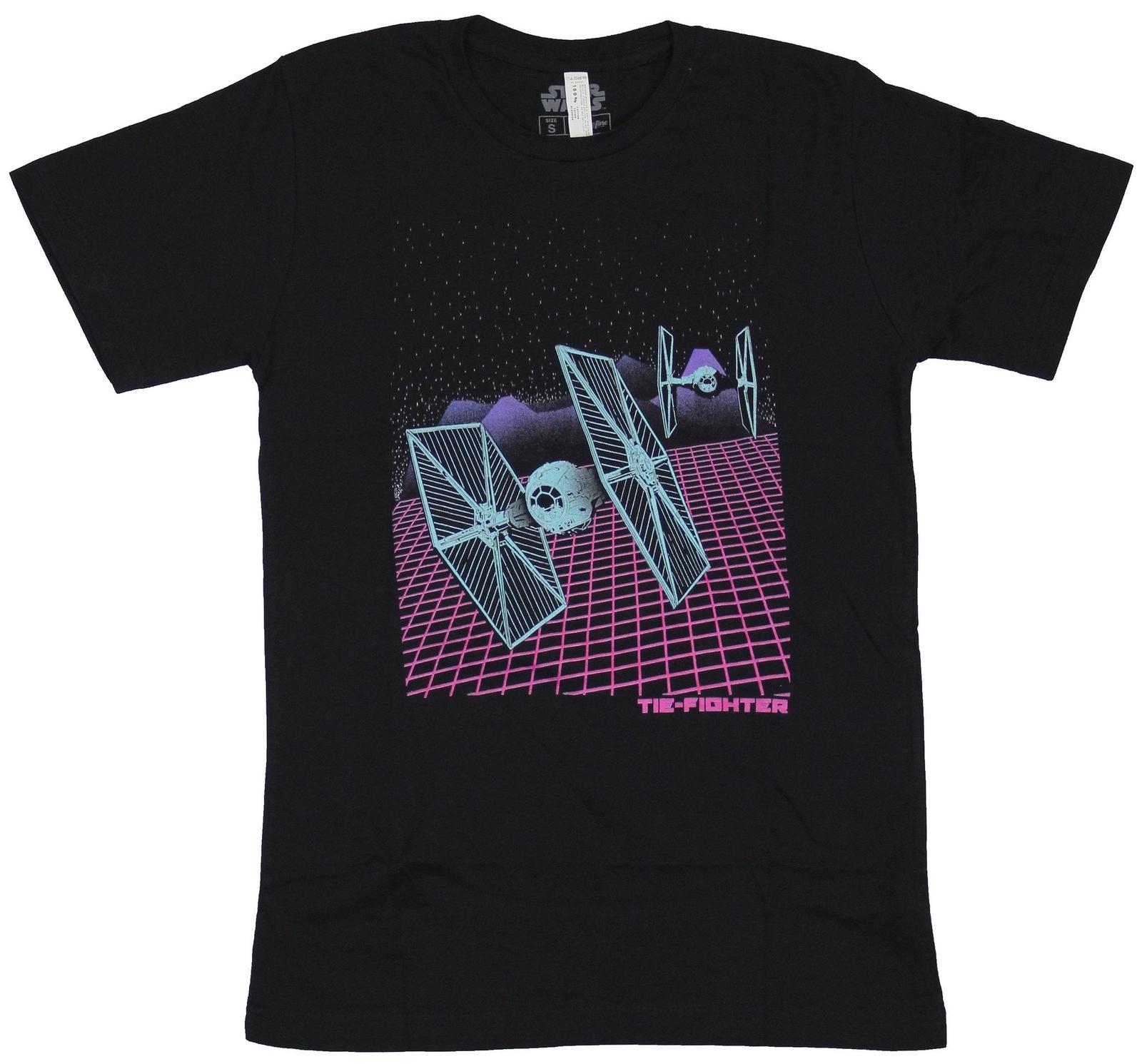 Star Wars Adult New T-Shirt - Double Tie Fighter Vector Style Pic S