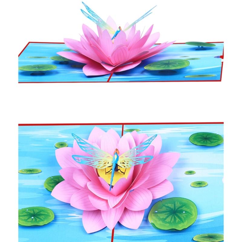 Elegant 3D Flower Dragonflies Card Flower Dragonflies Foldable Card Crafted Card for Anniversaries and Graduations