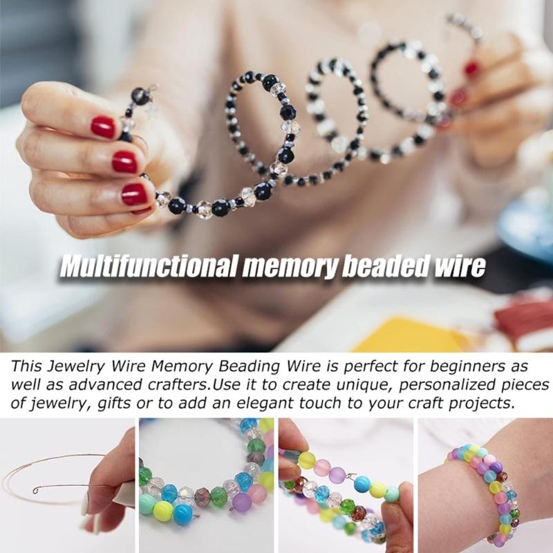 Filo di memoria durevole per bracciali, collane e anelli Cerchio in filo di acciaio con memoria squisita per compleanni e anniversari