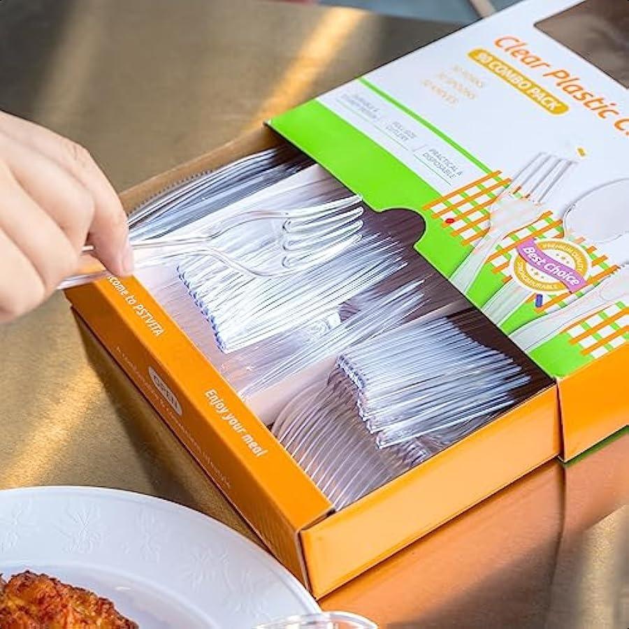 

Heavy Duty Plastic Silverware Clear Utensils Disposable Cutlery Set Pack of 9030 Forks 30 Spoons 30 Knives United States