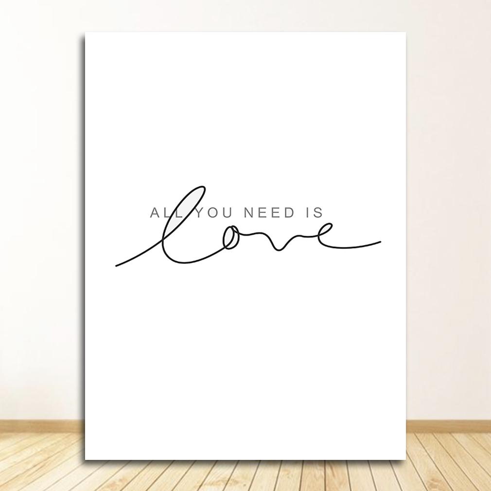 Simple Art Posters Home Decor Letters Print Canvas Painting Wall Art Fresh Minimalist for Living Room Picture