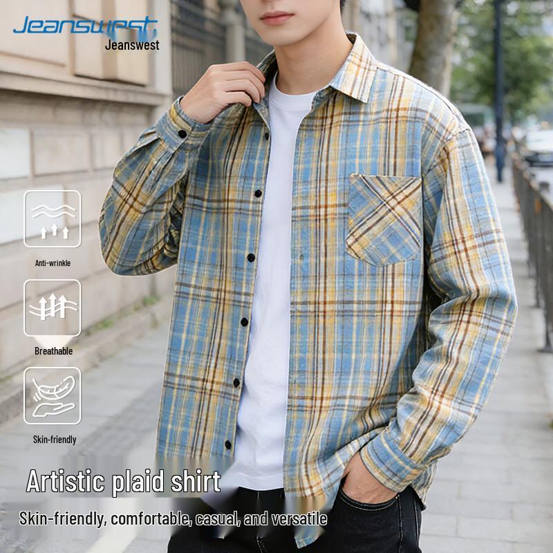 

Мужская клетчатая рубашка с длинным рукавом Jeanswest 2XL