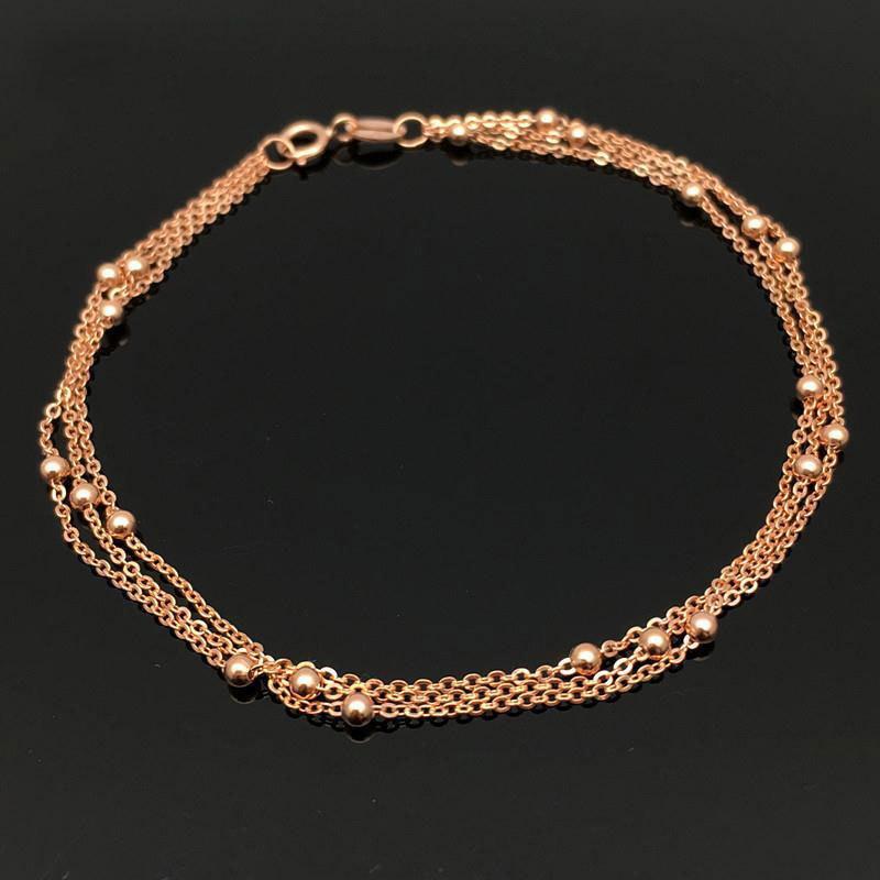 

Purple Gold-Plated Rose Gold Three-Layer Round Bead Bracelet Fashionable And Luxurious Korean Version Exquisite Foreign Style Tide Colored Gold Jewelr