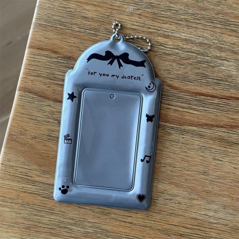 Стильный многофункциональный держатель для K-pop фотокарточек с брелоком Оригинальный мини-держатель для фото 3 дюйма Милый ПВХ чехол для фотокарточек Студенты