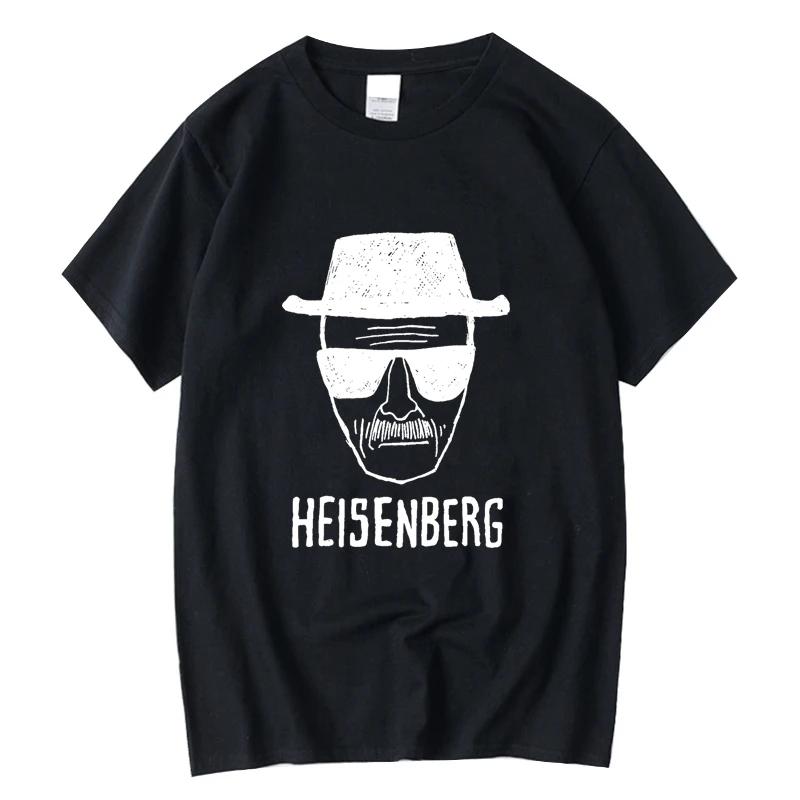 Men Fashion Casual Top Quality Short Sleeve 100% Cotton Loose Heisenberg PrintedTshirt Casual Mens Tshirt Cool Summer Men Tshirt