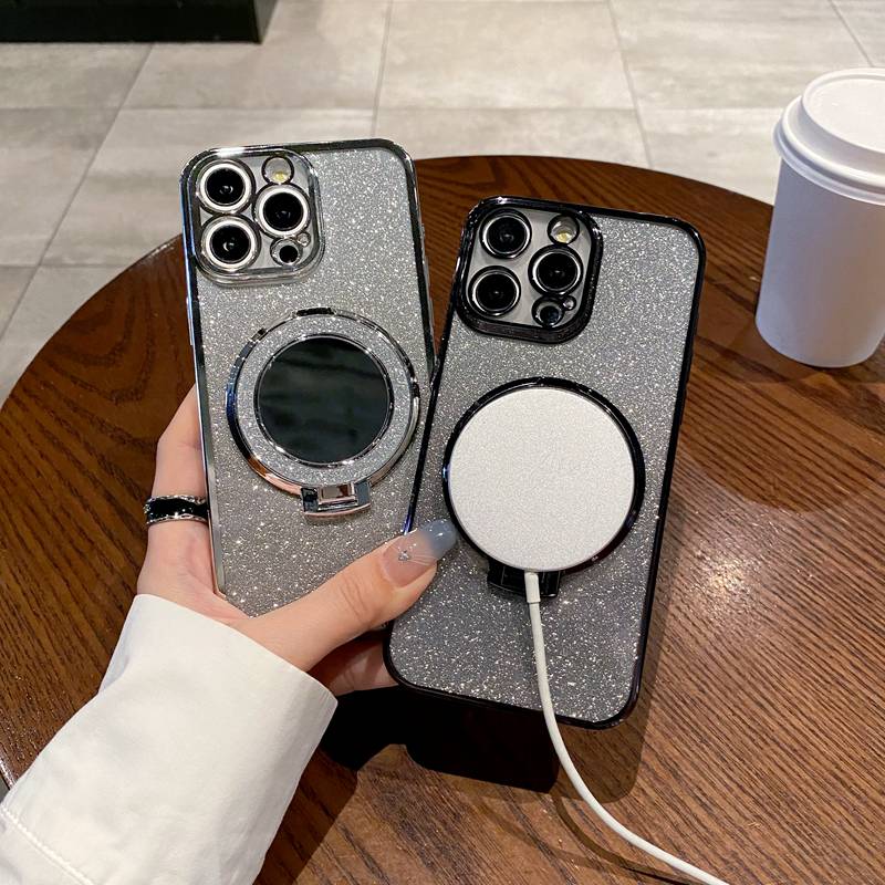 Makeup Mirror Glitter Ring Phone Case For Xiaomi Mi Poco C65 C55 C40 X2 X3 NFC GT X4 X5 X6 F5 F4 F3 F2 M5S M4 M3 Pro M6 5G Cover