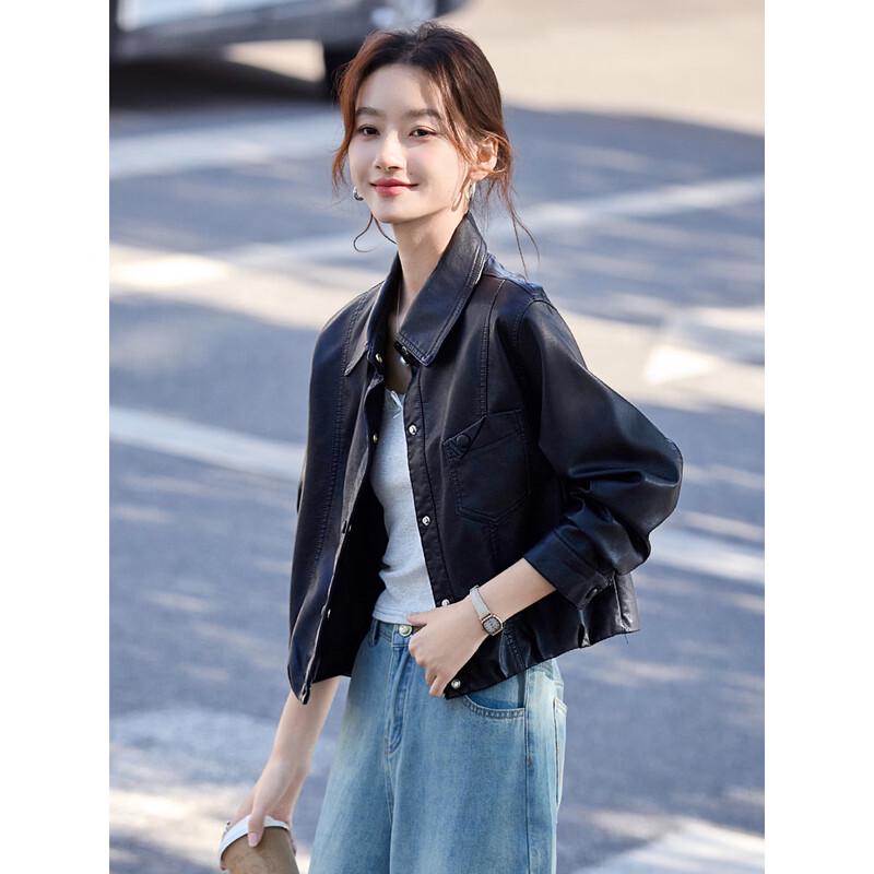 Women's Retro Faux Leather Biker Jacket