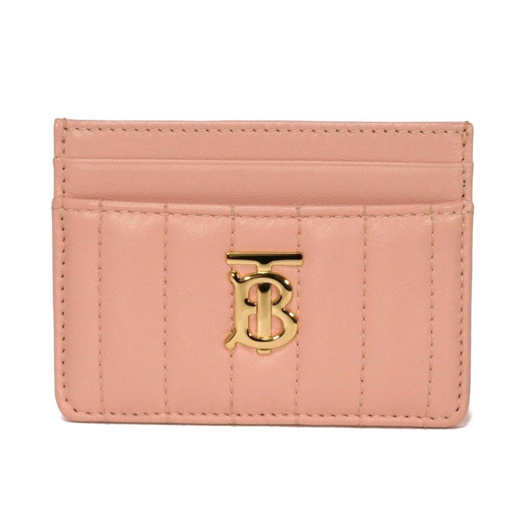 Used 11033 Laura Quilted TB Card Holder 8062371 7946 Stitched Pastel Pink Logo Dusky Pink Excellent Condition Ladies