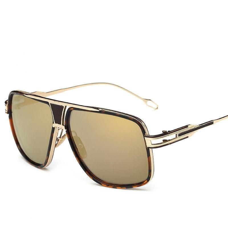 Elegant Flat Top Square Retro Vintage Big Oversized Aviator Sunglasses For Driving And Outdoor Sports
