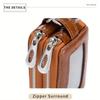 Cowhide PU Leather Double-Layer Key Case Secure Waist Hanging Car Key Storage - Stylish Mini Bag for Interior Accessories