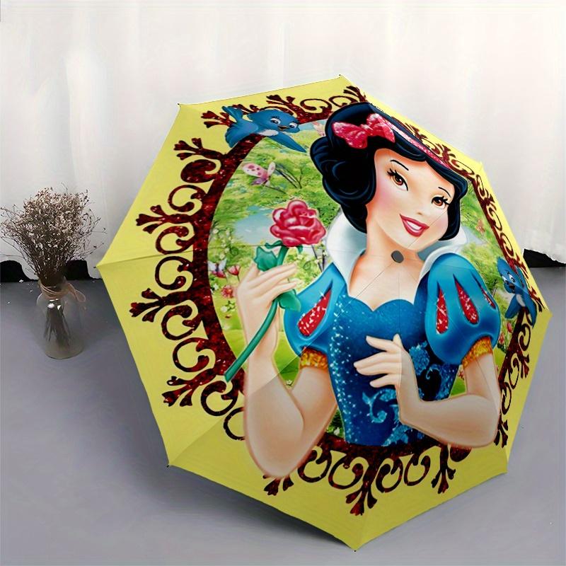 1pc Pretty Snow White Fully Automatic Folding Portable Umbrella, 8 Steel Frames, Three-Fold Design, Suitable for All Seasons, Suitable for O