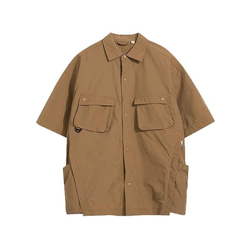 Tide Brand Summer New Ultra-Thin Quick-Dry Japanese Workwear Short-Sleeve Retro Loose Shirt