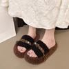 2025 New Autumn and Winter High-end Lamb Wool Thick-soled Wool Slippers for Women To Wear Super-hot Home Warm Cotton Slippers