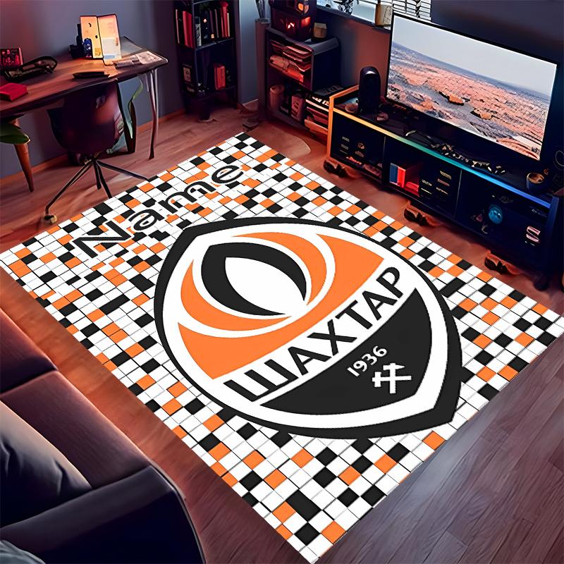 Op maat gemaakte FC Shakhtar Donetsk Print Vloerkleed - Zacht, Wasbaar Antislip Binnentapijt, Woonkamer, Huis & Kantoor Decoratief Tapijt